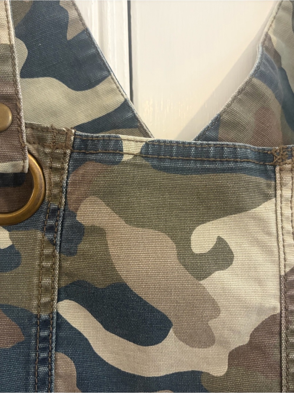 Anthropologie Camouflage Utility Overalls - Green, Blue, Tan - Picture 2 of 6